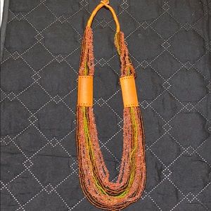 Beaded and wood necklace